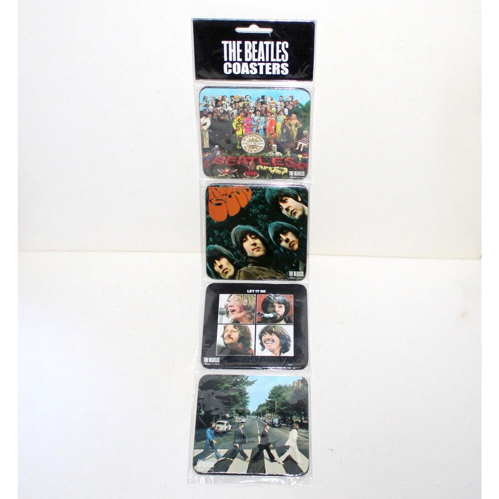 The Beatles 4 Coasters Set album covers 2006 Vandor Official music decor